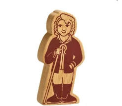 Fermière / bergère en bois naturel 100 x 47 x 25 mm personnage jeu