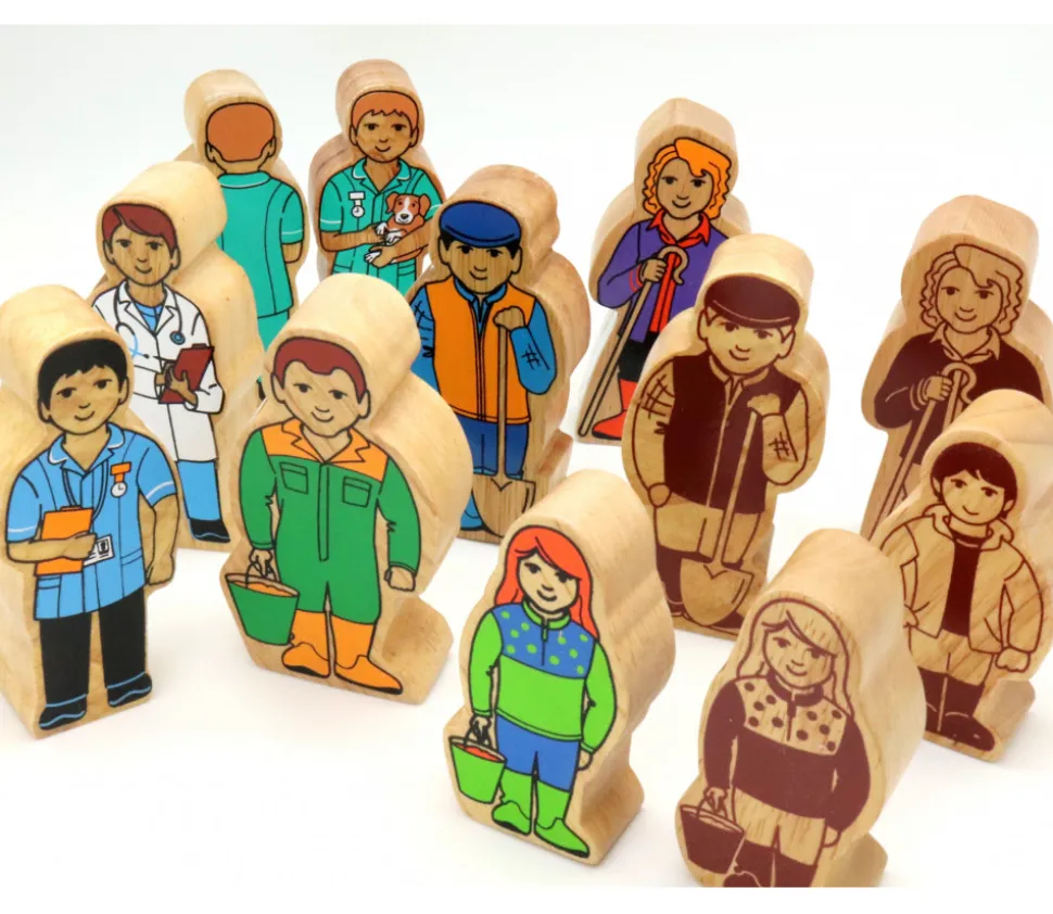 Fermière / bergère en bois naturel 100 x 47 x 25 mm personnage jeu