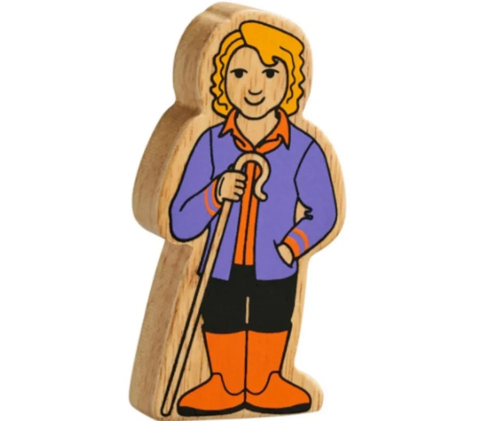 Fermière en bois coloré 100 x 47 x 25 mm personnage jeu