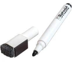 Feutre effaçable noir magnétique pour ardoise ou tableau blanc avec effaceur