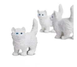 Figurine mini mini chat blanc pour jouer 15 x 8 x 20 mm