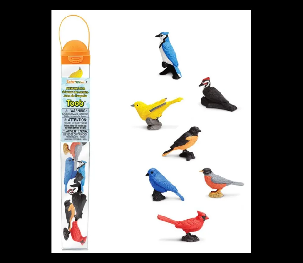 Figurines oiseaux 5/6 cm - 7 animaux dans un tube