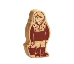 Fille de la ferme en bois 80 x 42 x 25 mm personnage jeu