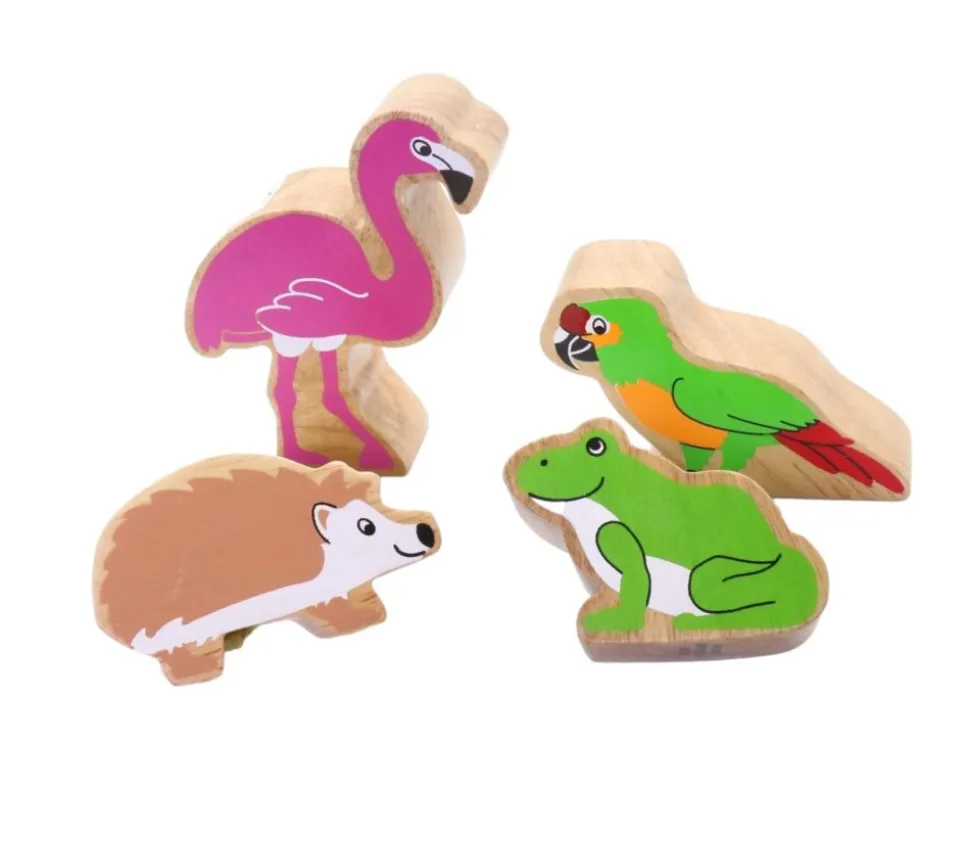 Flamant rose en bois 9.8 x 8.5 x 2.4 cm