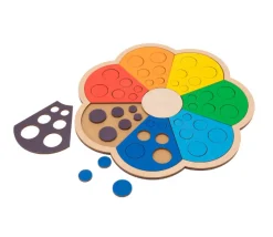 Fleur des ronds et couleurs - Jeu trieur en bois Montessori