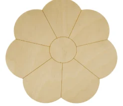 Fleur en bois naturel de 24.5 cm de diamètre