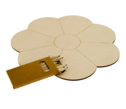 Fleur en bois naturel de 24.5 cm de diamètre