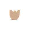 Fleur Pièce en bois naturel 14x17x3 mm forme tulipe pour jeu