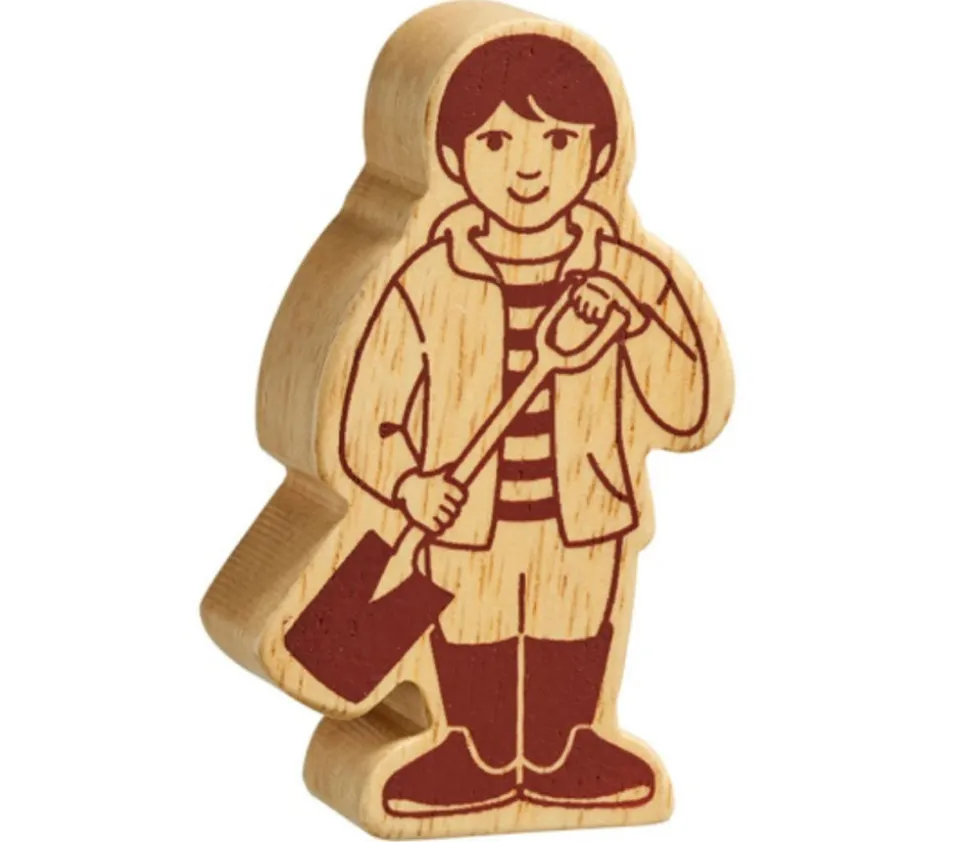 Garçon Ferme en bois 8 cm personnage jeu couleur naturelle