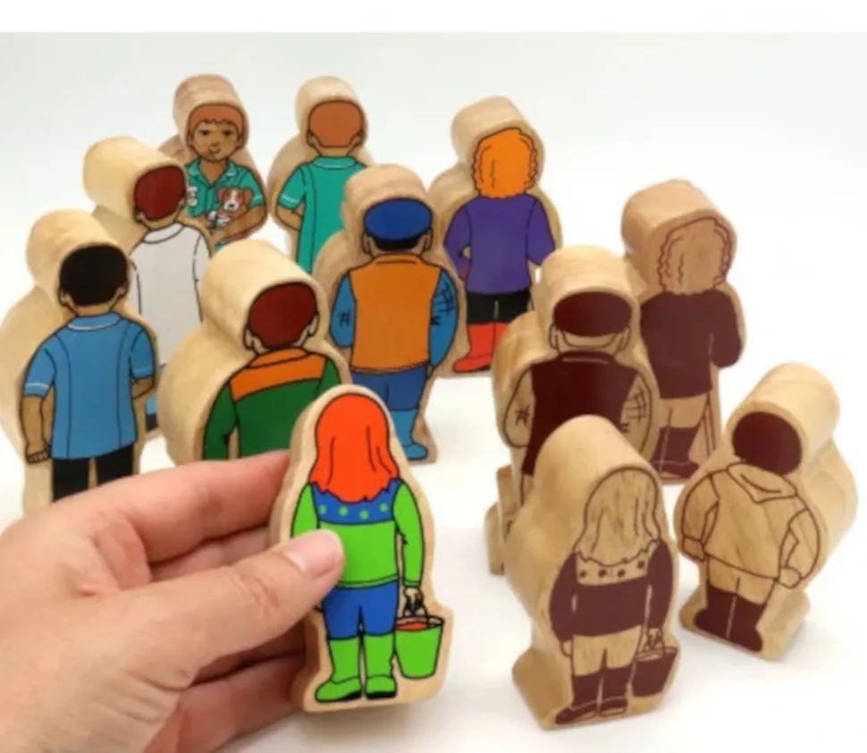 Garçon Ferme en bois 8 cm personnage jeu couleur naturelle