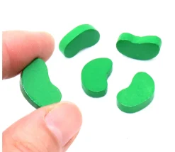 Graine haricot en bois verte de 17.5 x 11 x 4 mm