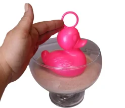 Grand Canard 15 cm rose pour jeu de pêche bec fermé - à l'unité