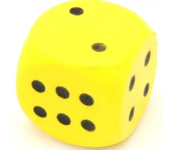 Grand dé 4 cm mousse compacte pour jeu (couleur au hasard)