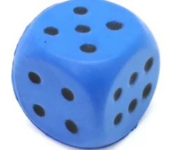 Grand dé 4 cm mousse compacte pour jeu (couleur au hasard)