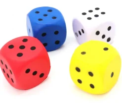 Grand dé 4 cm mousse compacte pour jeu (couleur au hasard)