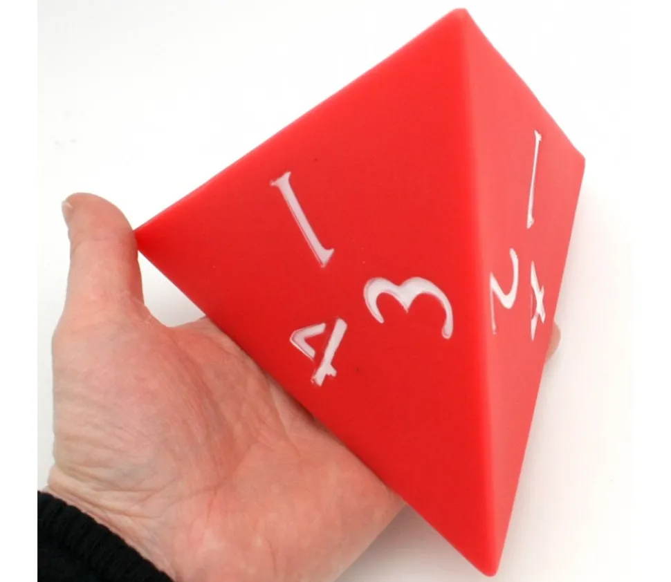 Grand dé 4 faces géant 10 cm - 1 à 4