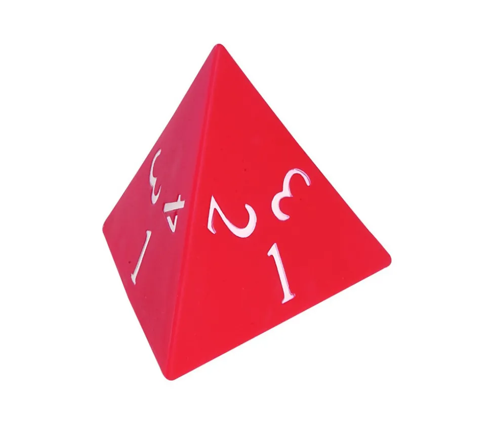 Grand dé 4 faces géant 10 cm - 1 à 4