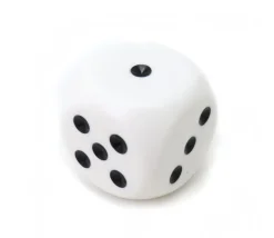 Grand Dé à jouer 32 mm de 1 à 6 blanc
