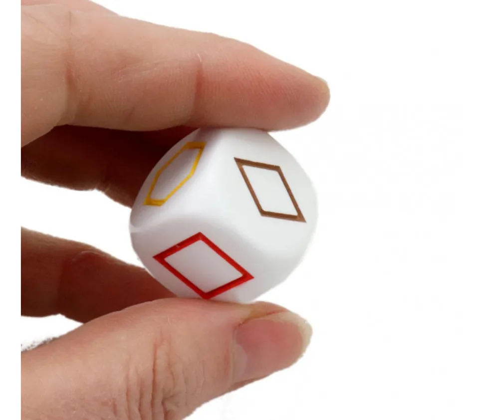 Grand dé à jouer formes géométriques couleurs