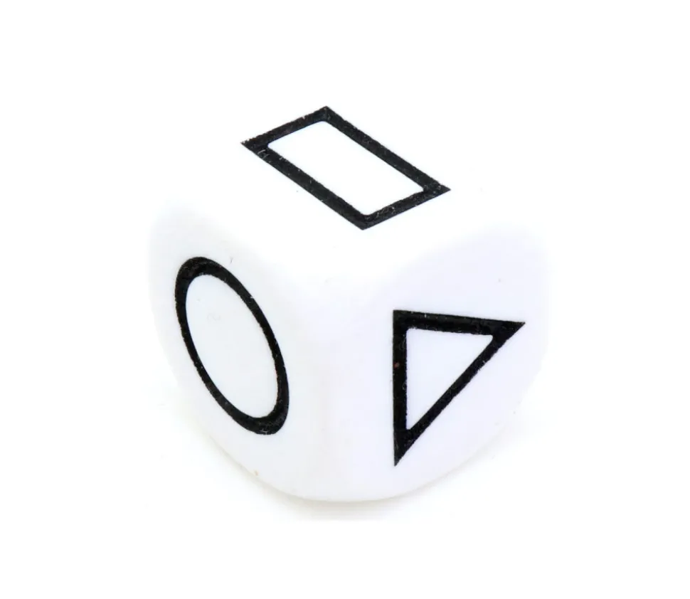 Grand dé à jouer formes géométriques noir