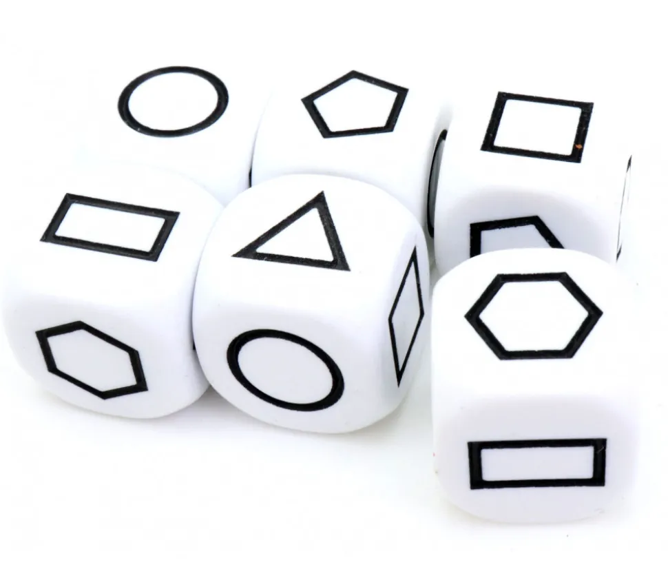 Grand dé à jouer formes géométriques noir