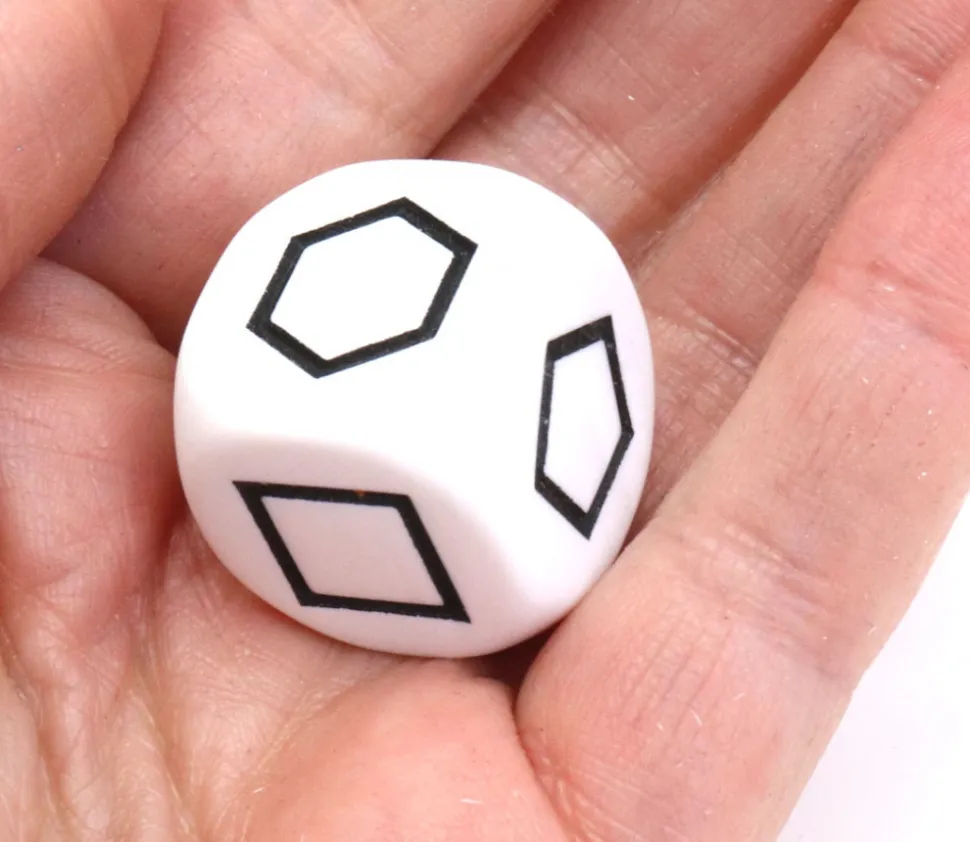 Grand dé à jouer formes géométriques noir