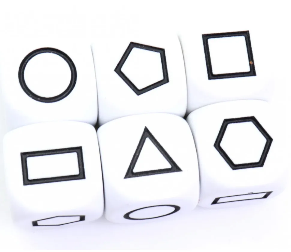 Grand dé à jouer formes géométriques noir