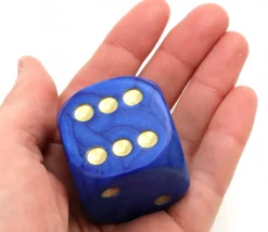 Grand Dé 36 mm nacré très lisible pour jeux à l'unité (couleur au hasard)