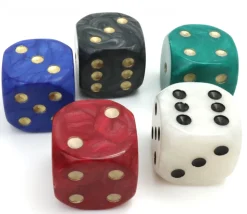 Grand Dé 36 mm nacré très lisible pour jeux à l'unité (couleur au hasard)