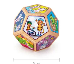 Grand Dé activités 12 faces en bois