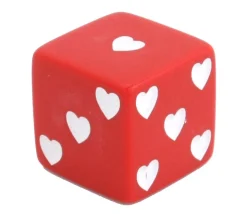 Grand Dé coeur rouge 25 mm