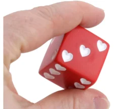 Grand Dé coeur rouge 25 mm