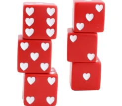 Grand Dé coeur rouge 25 mm