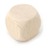 Grand dé vierge 3 cm en bois naturel 30 mm neutre