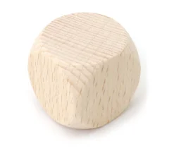 Grand dé vierge 3 cm en bois naturel 30 mm neutre