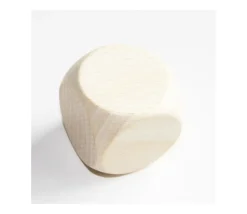 Grand dé vierge 40 mm en bois naturel neutre 4 cm
