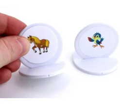 Grand Pion rond à personnaliser - support blanc 38 x 38 mm