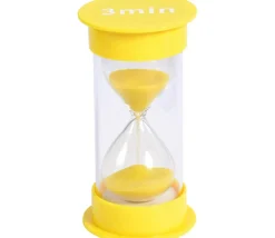 Grand sablier 3 minutes très lisible - JAUNE - 12.5 cm GM
