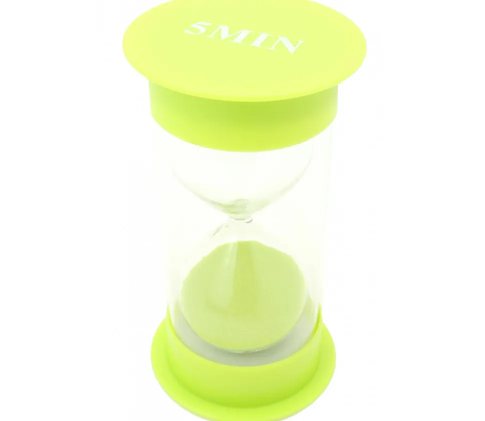 Grand sablier 5 minutes très lisible - VERT - 12 cm GM