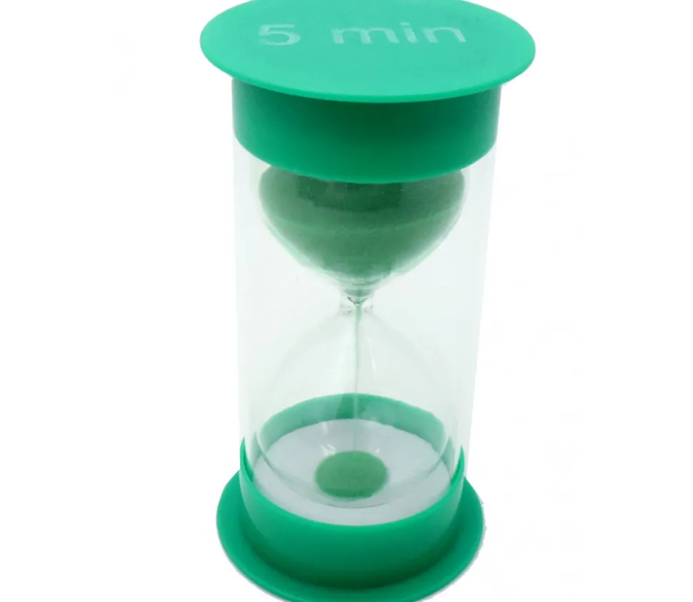 Grand sablier 5 minutes très lisible - VERT - 12 cm GM