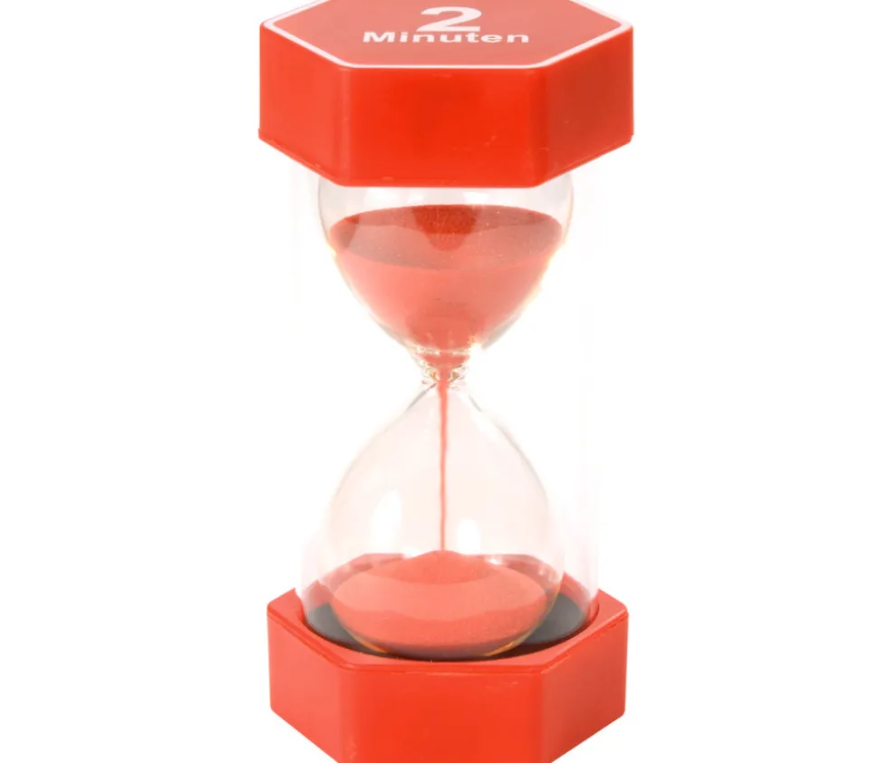 Grand sablier super lisible 2 minutes - ROUGE - 16 cm MAXI