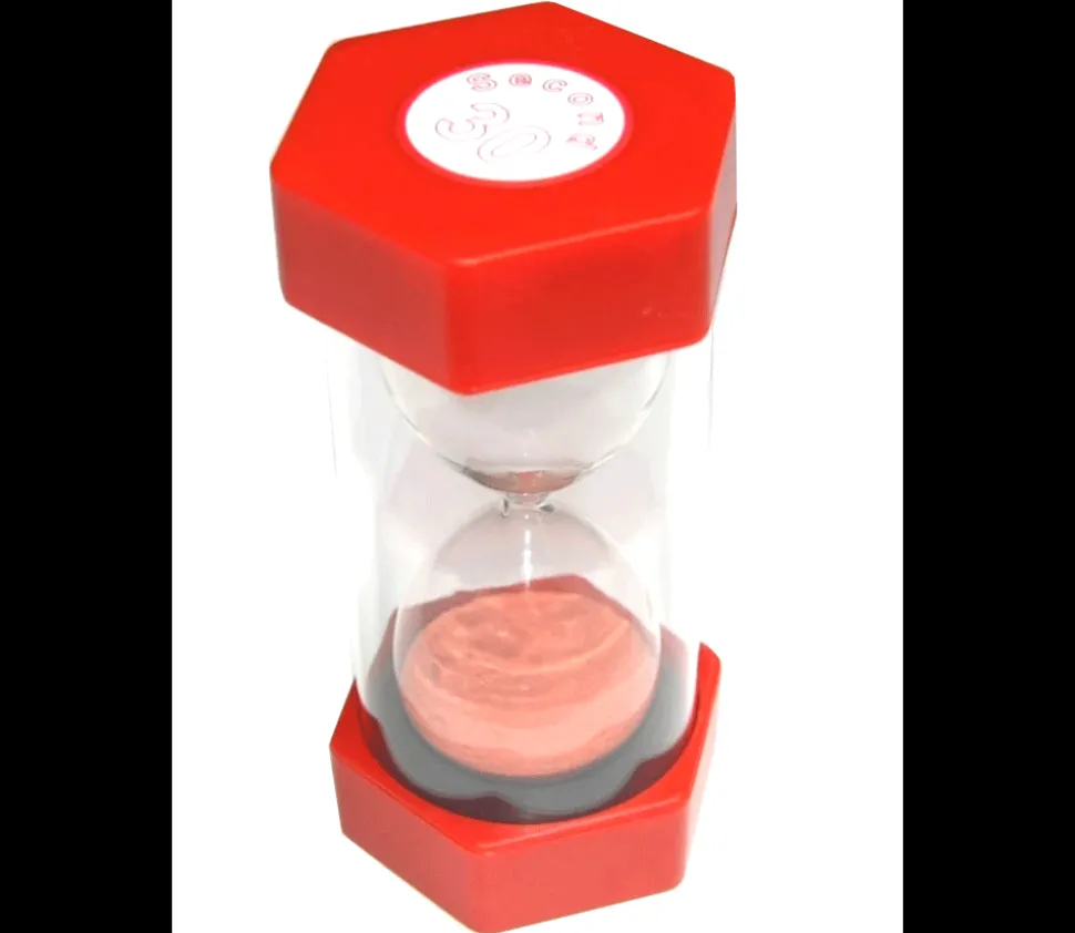Grand sablier super lisible 30 secondes - ROUGE - 16 cm MAXI