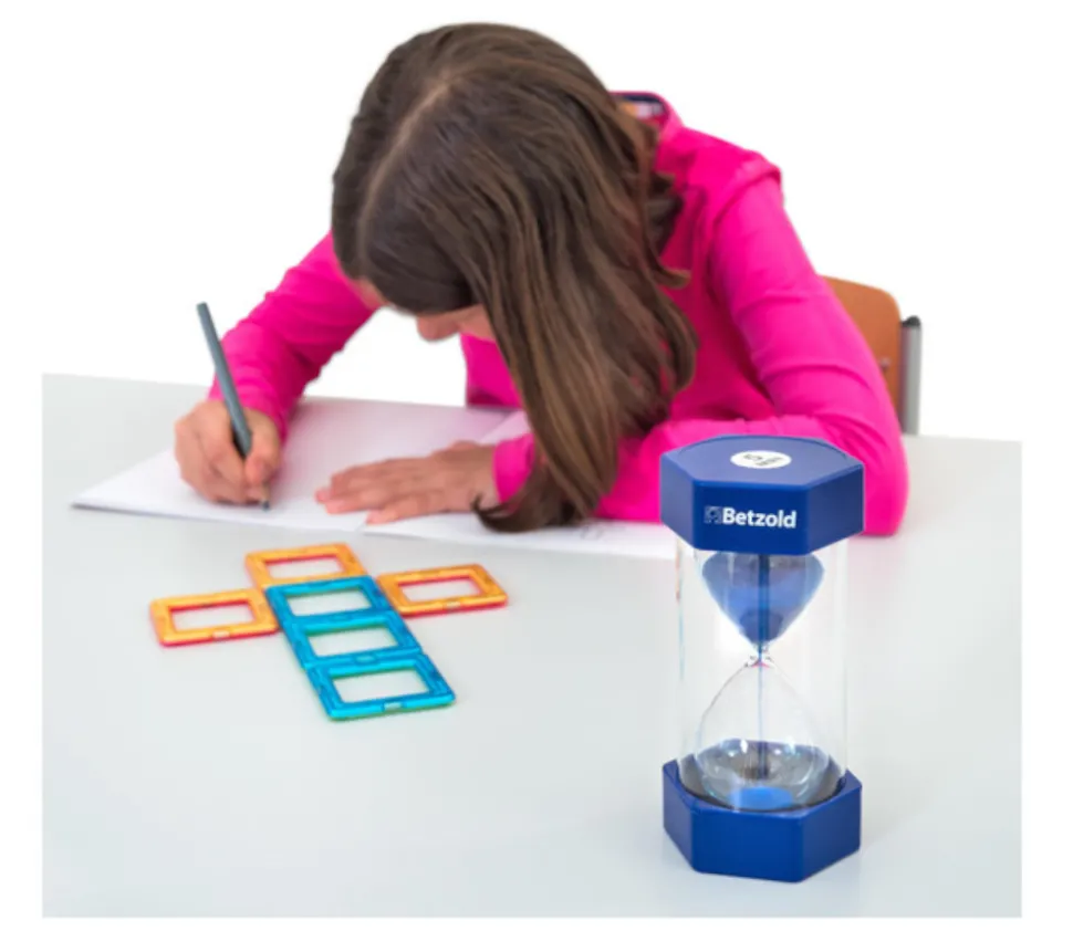 Grand sablier super lisible 10 minutes - ORANGE - 16 cm MAXI