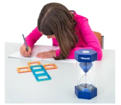 Grand sablier super lisible 5 minutes - BLEU - 16 cm MAXI