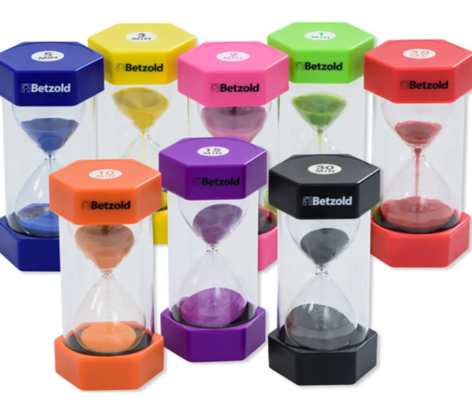 Grand sablier super lisible 30 minutes - NOIR - 16 cm MAXI