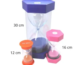 Grand sablier super lisible 1 minute - JAUNE - 16 cm MAXI