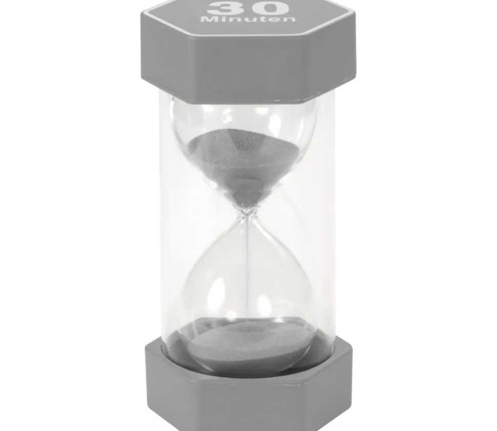 Grand sablier super lisible 30 minutes - GRIS - 16 cm MAXI
