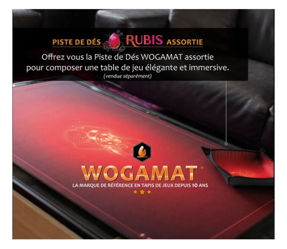 Grand tapis multijeux 100 x 60 cm rouge rubis - super qualité taille 2