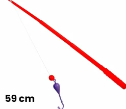 Grande Canne à pêche 59 cm pour jeux pêche aux canards avec crochet