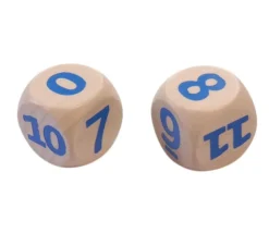 Gros dé chiffres 0 7 8 9 10 11 en bois 2 cm